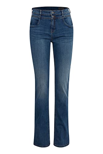 fransa FRZomal Damen Jeanshose Denim Hose 5-Pocket mit Stretch Rome Regular Fit, Größe:40, Farbe:(NOOS) Metro Blue Denim (68826) von fransa