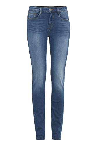 fransa FRZoza Damen Jeanshose Denim Hose 5-Pocket mit Stretch Tokyo Tight Fit, Größe:34/32, Farbe:(NOOS) Metro Blue Denim (68826) von fransa