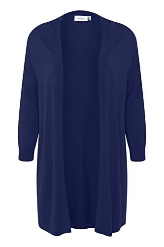 fransa Plus Size Selection - FPBLUME CAR 1 - Cardigan - 20611036, Größe:46/48, Farbe:Medieval Blue (193933) von fransa