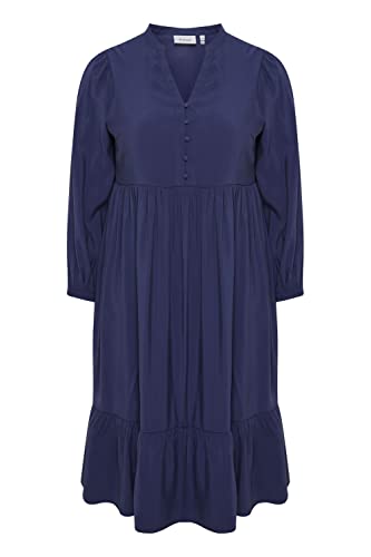 fransa Plus Size Selection - FPLUX DR 1 - Dress - 20611098, Größe:50, Farbe:Medieval Blue (193933) von fransa