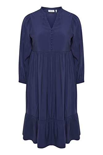 fransa Plus Size Selection - FPLUX DR 1 - Dress - 20611098, Größe:54, Farbe:Medieval Blue (193933) von fransa