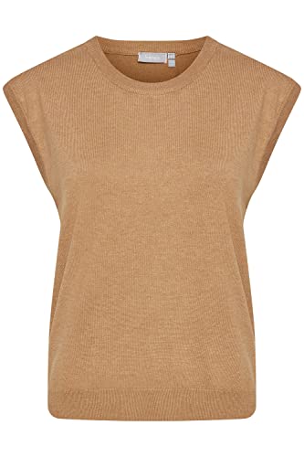 fransa ZUBASIC 134 Slipover Pullunder Feinstrick Pullunder Damen Feinstrick Strickpullover Pullover, Größe:L, Farbe:Tobacco Brown Melange (1713271) von fransa