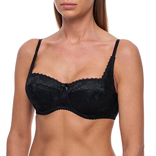 frugue Dirndl BH Damen Push Up mit Spitze Schwarz EU 80G von frugue