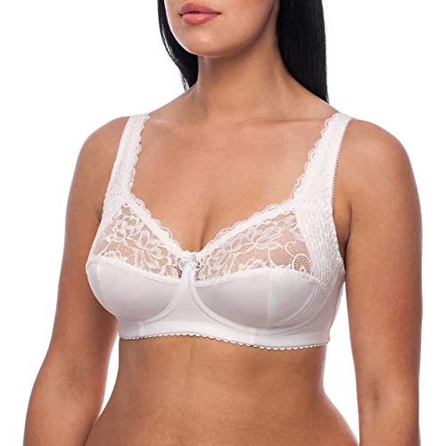 frugue Damen BH ohne Buegel Minimizer Große Größen Comfy Bügel Elfenbein EU 85D von frugue