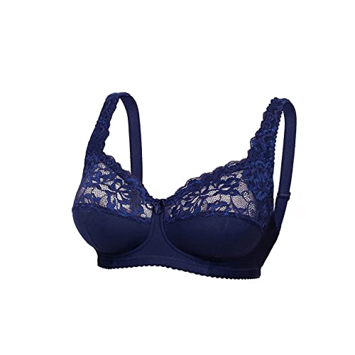 frugue Damen BH ohne Buegel Minimizer Große Größen Comfy Bügel Marineblau EU 75B von frugue