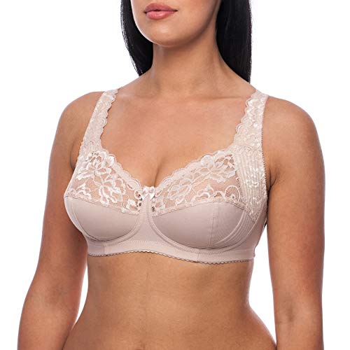 frugue Damen BH ohne Buegel Minimizer Große Größen Comfy Bügel Nude EU 90B von frugue