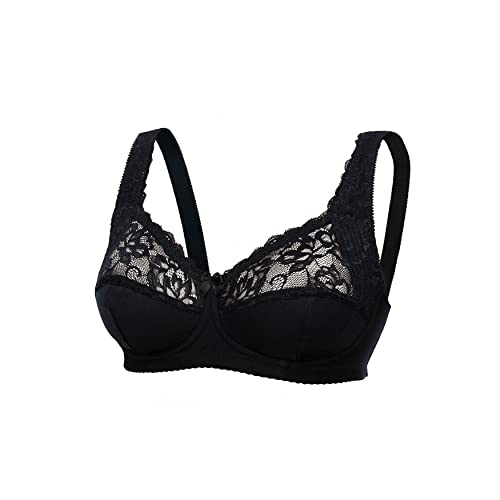 frugue Damen BH ohne Buegel Minimizer Große Größen Comfy Bügel Schwarz EU 80C von frugue