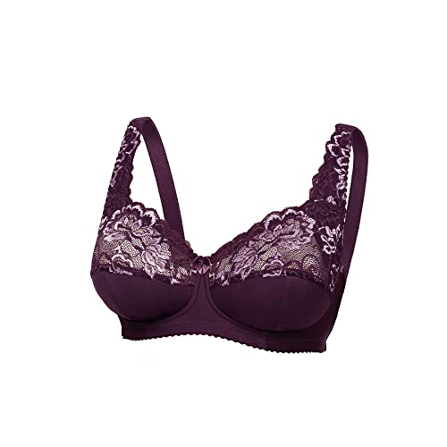 frugue Damen BH ohne Buegel Minimizer Große Größen Comfy Bügel Violett EU 105G von frugue