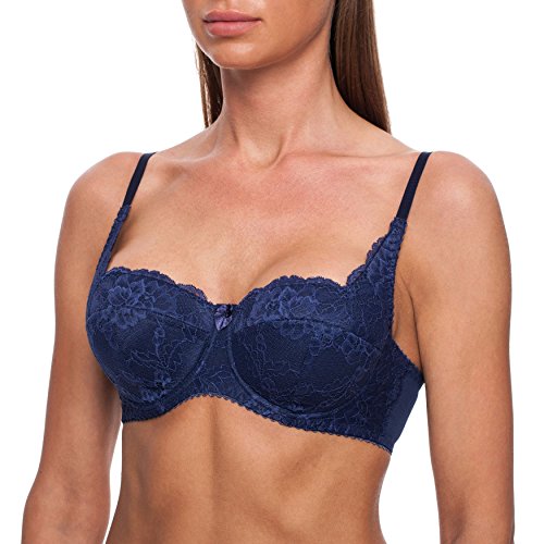 frugue Dirndl BH Damen Push Up mit Spitze Marineblau EU 100B von frugue