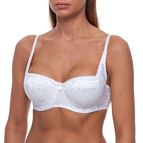 frugue Dirndl BH Damen Push Up mit Spitze Weiß EU 80D von frugue