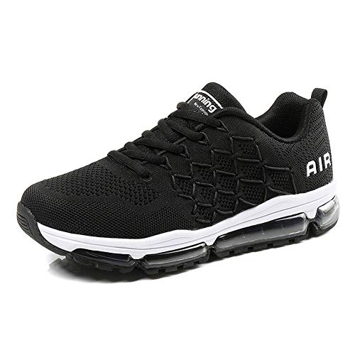 frysen Herren Damen Sportschuhe Laufschuhe mit Luftpolster Turnschuhe Profilsohle Sneakers Leichte Schuhe 1643 Black 46 von frysen