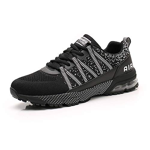 frysen Laufschuhe Herren Damen Atmungsaktiv Leichtgewicht Luftpolster Sportschuhe Turnschuhe Straßenlaufschuhe Sneaker Joggingschuhe Walkingschuhe Sport Fitness Schuhe Black Schwarz 34 von frysen