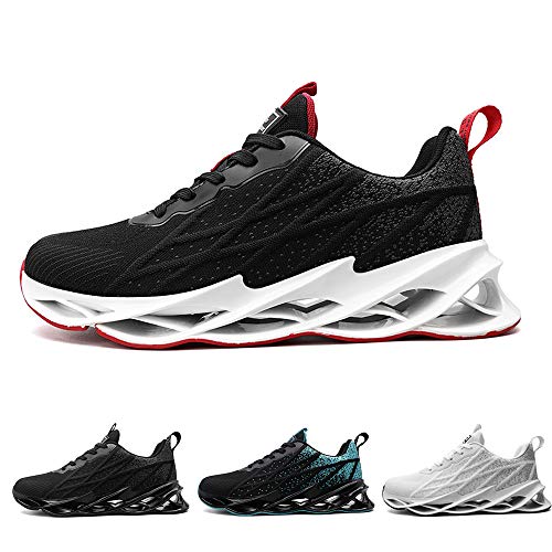 frysen Herren Mode Laufschuhe Sportschuhe Straßenlaufschuhe Sneaker Joggingschuhe Lässige Fitness Stoßdämpfung Turnschuhe Black Red 41 von frysen