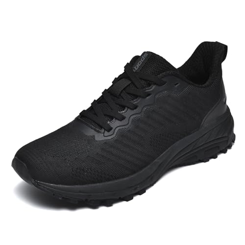 frysen Sneaker Laufschuhe Damen Herren Running Tennis Jogging Fitness Freizeit Turnschuhe Leichtgewichts Atmungsaktiv Sportschuhe Black 44 von frysen