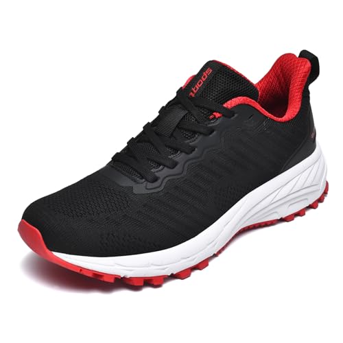 frysen Sneaker Laufschuhe Damen Herren Running Tennis Jogging Fitness Freizeit Turnschuhe Leichtgewichts Atmungsaktiv Sportschuhe BlackRed 38 von frysen