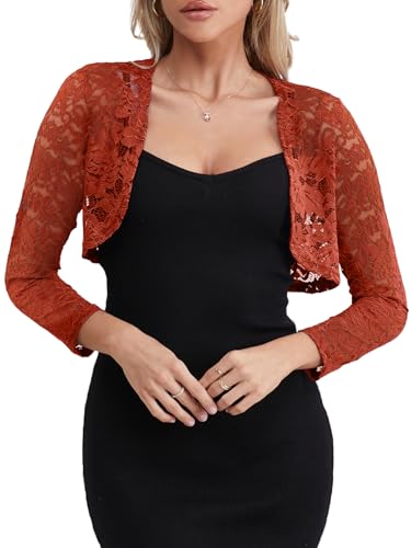 fuinloth Bolero Jacke Damen Festlich Jäckchen für Abendkleid Kurze Festlich Schulterjacke Elegant Hochzeit Bolerojacke Braun S 34-36 fuinloth Bolero Jacke Damen Festlich Jäckchen für Abendkleid Kurze Festlich Schulterjacke Elegant Hochzeit Bolerojacke Braun S 34-36 von fuinloth