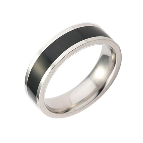 Ring, modisch, dekorativer Stahl, Unisex, schlichtes Fingerband für den Alltag, US 7, Edelstein, Zirkon von fxwtich