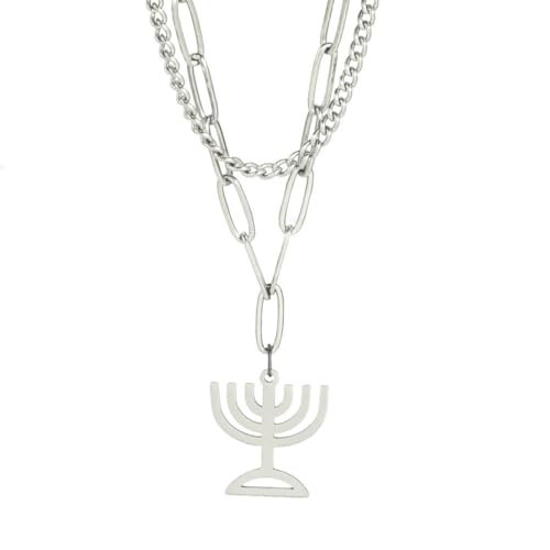 fycouyee Ornament Titan Stahl hohler Kerzenständer Anhänger Doppelkette Edelstahl Halskette fycouyee Ornament Titan Stahl hohler Kerzenständer Anhänger Doppelkette Edelstahl Halskette von fycouyee