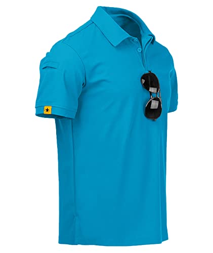 geeksport Poloshirt Herren Golf Kurzarm Freizeit Sport Polo Tennis Tshirts mit Brillenhalter Knopfleiste Männer Sommer von geeksport