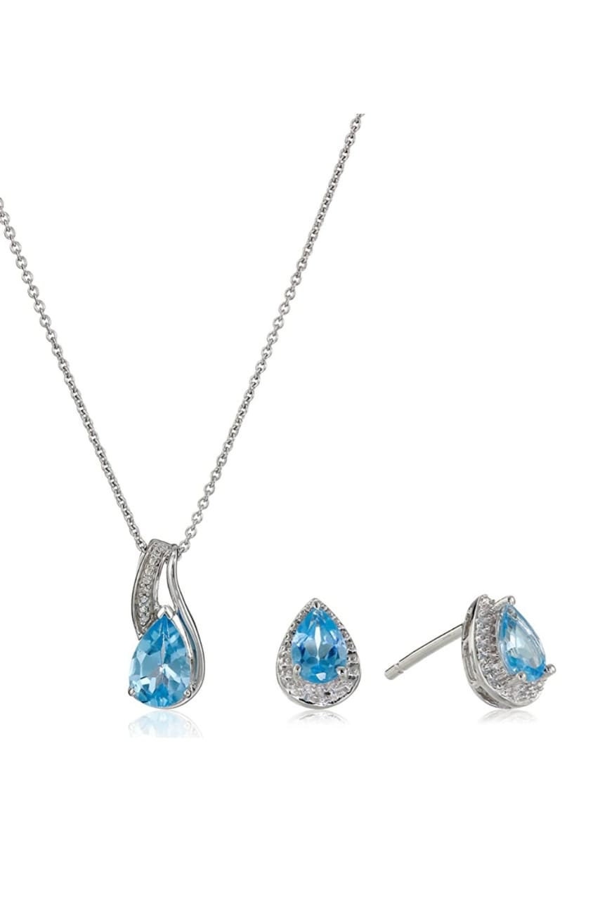 Natürliche Schweizer Topas Halskette/925 Sterling Silber Schöne Ohrringe Pendent Mit Kette Geschenke Für Mädchen Verkauf von gemsinternational57