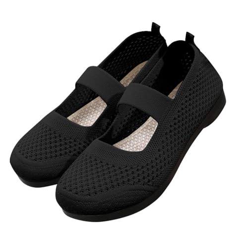 Ballerina Schuhe Damen Flache Schuhe Ballerinas Slip On mit Komfort Innensohle Ballet Flat Klassische Freizeitschuhe Bequeme Weich Leger Walkingschuhe Runde Zehe Strick Kleid Schuhe von generic