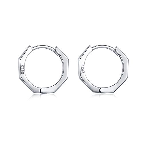 Minimalistische geometrische Creolen aus 925er-Sterlingsilber für Damen, authentische kleine, schlichte Creolen, edler Schmuck von generic