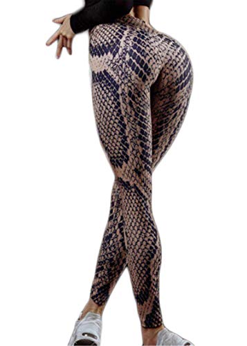 generisch JIER Damen Schlange Leggings Snake Print Hohe Taille Stretchy Hose Gym Sport Leggings Jogginghose Running Fitness Work Out Strumpfhose Yoga Hosen (Schlange,Medium) von generisch