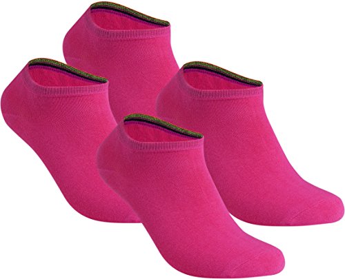 gigando | Damen und Herren | Qualitäts Sneaker Socken | 4 Paar | modisch und universell | bunte kurze Strümpfe | rosa | 35-38 von gigando