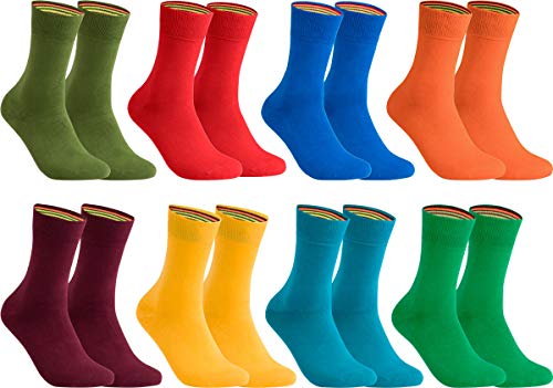 gigando – Socken Herren Baumwolle Uni Farben 4er oder 8er Pack in Premiumqualität – Strümpfe für Anzug, Business und Freizeit - olive, orange, bordeaux, blau, rot, gelb, petrol Gr. 39-42 von gigando
