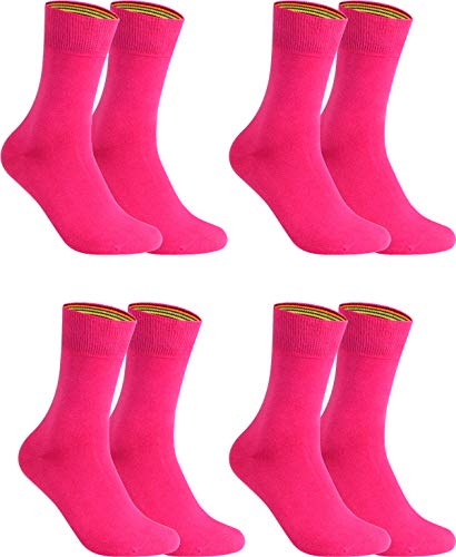 gigando – Socken Herren Baumwolle Uni Farben 4er oder 8er Pack in Premiumqualität – bunt farbige Strümpfe für Anzug, Business, Freizeit – ohne Naht - in rosa Größe 35-38 von gigando