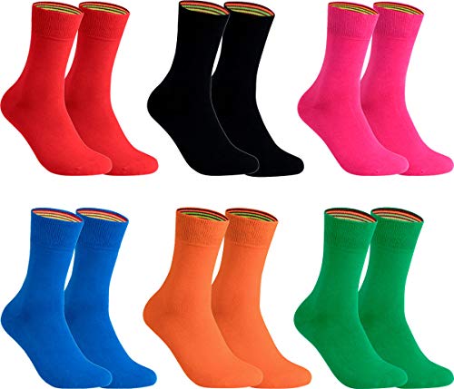 gigando – Socken Herren Baumwolle Uni Farben 6er oder 8er Pack in Premiumqualität – bunt farbige Strümpfe für Anzug, Business und Freizeit - rot, grün, orange, blau, rosa, schwarz Gr. 43-46 von gigando