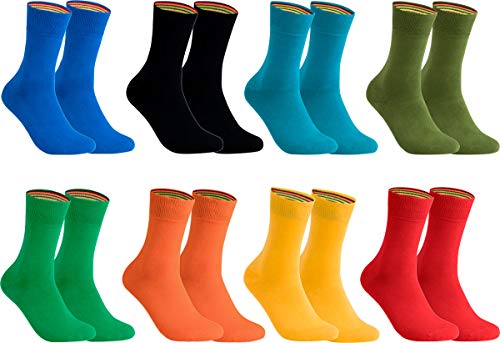 gigando – Socken Herren Baumwolle Uni Farben 4er oder 8er Pack in Premiumqualität – Strümpfe für Anzug, Business und Freizeit - olive, orange, schwarz, blau, rot, gelb, petrol, grün Gr. 35-38 von gigando