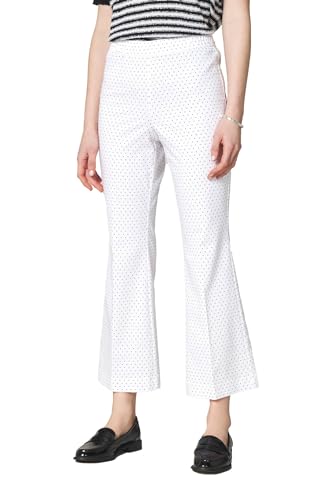 Goldenpoint Damen Leggings Kick Flare Muster Microdots, Weiß, XS von goldenpoint