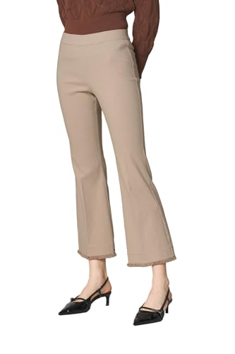 Goldenpoint Damen Leggings Kick Flare mit Applikation, beige, M von goldenpoint