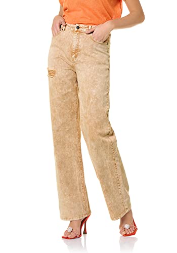 goldenpoint Damen Straight-Leggings Acid Washed, Farbe Natürliche, Größe M von goldenpoint