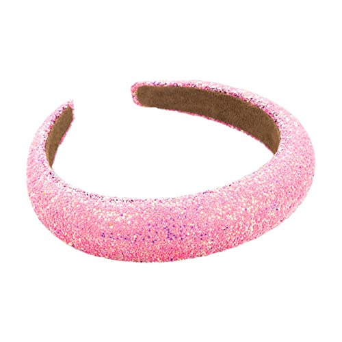 goodluxx Bunte Perlen-Stirnbänder für Frauen und Mädchen, Schwamm-Haarband für Spa-Haarreifen, bunte Perlen, Haarband zum Fotografieren, buntes Stirnband, rosa von goodluxx