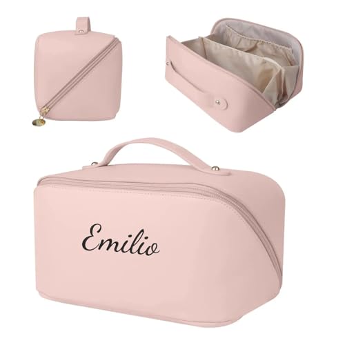 gorm Personalisierbare Make-up-Tasche, personalisierbar, Namenstasche, Brautgeschenk, Geburtstagsgeschenk für Frauen, personalisierte Make-up-Tasche, Reise-Make-up-Tasche, Weihnachten, Pink, Custom, von gorm