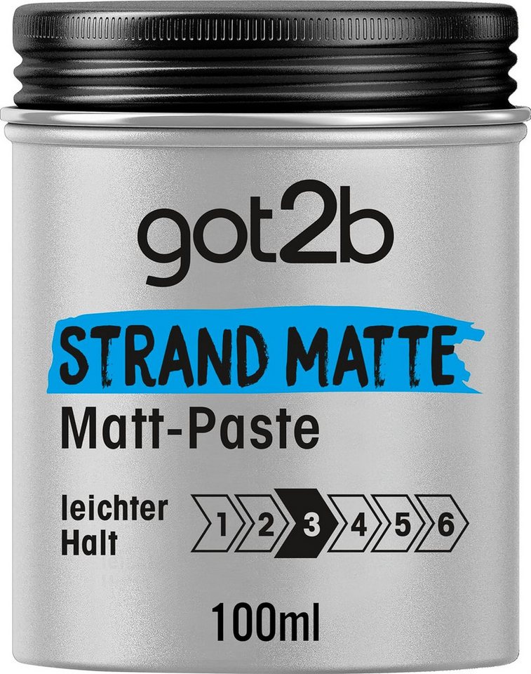 got2b Haarwachs Matt-Paste 100 ml Strand Matte, 1-tlg., Styling Paste, für matte Surfer Looks - Ohne verkleben von got2b