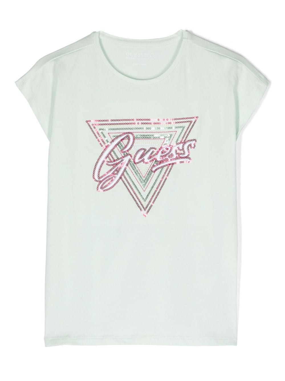 guess kids T-Shirt mit Pailletten-Logo - Grün von guess kids