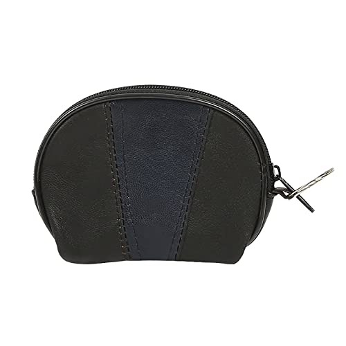 Badge Wallet Frauen Damen Leder Kleine Karte Schlüsselanhänger Brieftasche Pouch Mini Geldbörse Schwarz Herren Geldbörse von hahuha