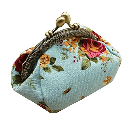 Herren Geldbörse mit Kette Frauen Haspe Kleine Geldbörse Blume Tasche Retro Vintage Clutch Dame Brieftasche Brieftasche Telefon Brieftasche mit Ring von hahuha