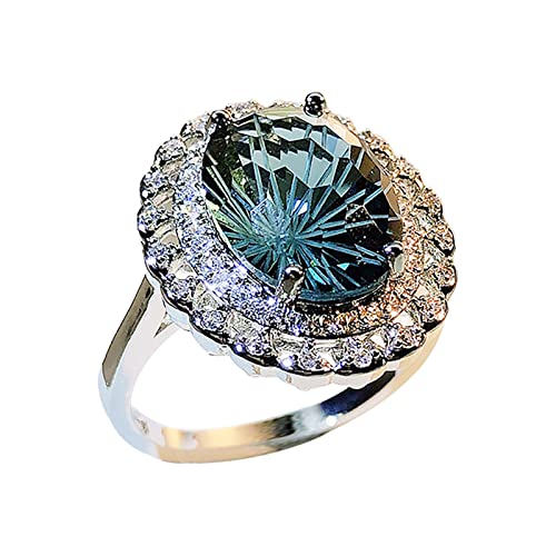 Kleine Ringpackung blauer Damenring natürlicher blauer Stein Damenring Diamantring natürlicher Edelsteinring coole Ringe für Teenager Jungen, D, Kupfer, Kein Edelstein von hahuha