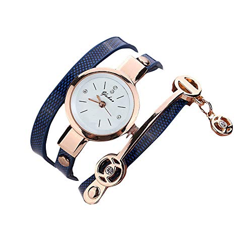 Leder Uhrenarmband 20mm Metall Uhrenarmband Frauen Damen Uhr Herren Uhrenarmbänder 20mm, blau, Einheitsgröße, Gurt von hahuha