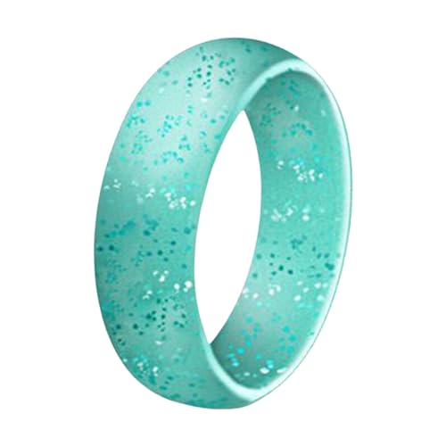 hahuha Modischer Ring, 5,7 mm, Silikonring, europäischer und amerikanischer Damenschmuck, Paarring, Matchmaking-Zubehör, Sport, Glitzerring, Ringe für Teenager, Mädchen, Rose, G, Kieselgel, Kein von hahuha