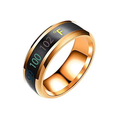 hahuha Ring für Herren, für Paare, Temperatur, physikalische Ringe, modisch, intelligent, stapelbar, für Damen, 9, Kupfer, Kein Edelstein von hahuha