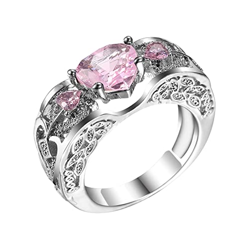 hahuha Western-Ring-Set, kreativer Damen-Zirkon-Schmuck, herzförmiger Schmuck, Damenring, Valentinstagsgeschenk, Ringe für Teenager und Herren, 9, Kupfer, Kein Edelstein von hahuha