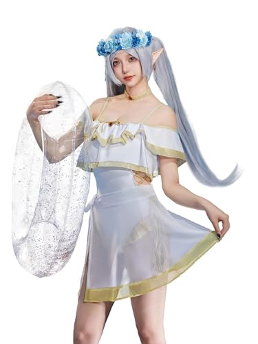 haikyuu Einteiliger Badeanzug für Damen, Cosplay, Fee, Chiffon, Wickelrock, Rüschen, Anime, Rave, Badeanzug, Weiss/opulenter Garten, Large haikyuu Einteiliger Badeanzug für Damen, Cosplay, Fee, Chiffon, Wickelrock, Rüschen, Anime, Rave, Badeanzug, Weiss/opulenter Garten, Large von haikyuu