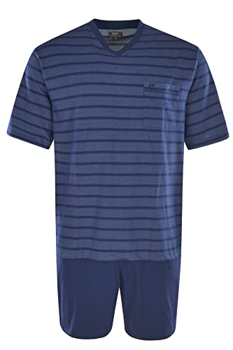 hajo Herren Schlafanzug Set - Shorty, kurz, Kurzarm, Klima-Light, Cotton-Mix Blau 3XL von hajo