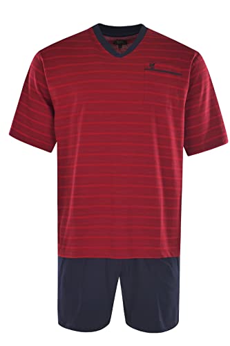 hajo Herren Schlafanzug Set - Shorty, kurz, Kurzarm, Klima-Light, Cotton-Mix Rot L von hajo