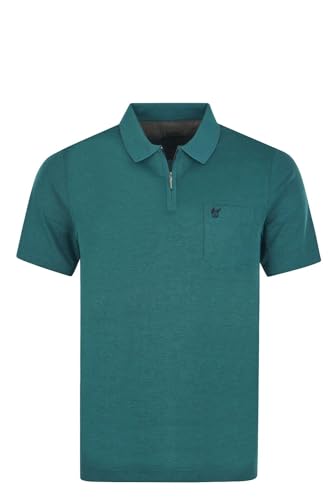 hajo Poloshirt Kurzarm Shirt Stay Fresh 20080 679 blau-grün strukturiert, Herren-Größe:52 von hajo